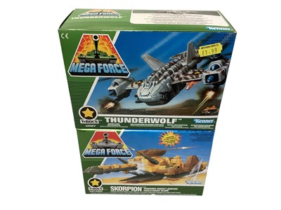Lot 36 - Kenner (c1989) Mega Force diecast Triax & V-Rocs Combat Vehicles including Crossbolt (Mobile Armoured Helipad), Strikemaster (Orbital Attack Shuttle), Thunderwolf (Heavy Lift Helicopter) & Skorpion...