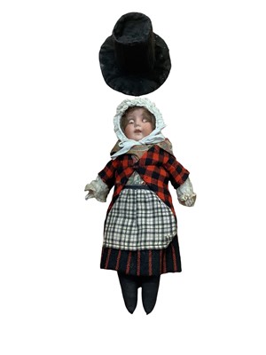 Lot 2043 - Late 19th century German bisque porcelain doll