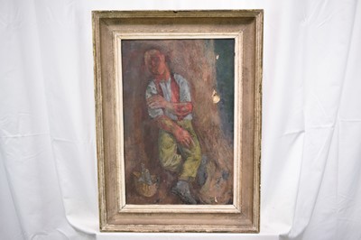 Lot 1029 - *Reginald Brill (1902-1974) oil on canvas - Asleep