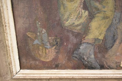 Lot 1029 - *Reginald Brill (1902-1974) oil on canvas - Asleep