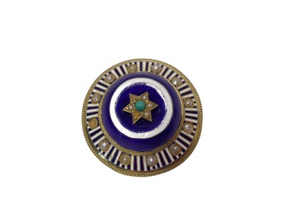 Lot 477 - Victorian gold and enamel circular target brooch