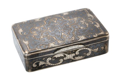 Lot 328 - 19th century Russian silver niello work snuff box