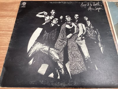 Lot 2246 - Selection of LP records including 1971 release by Alice Cooper - Love it to death, (Warner K46177 Stereo), Salvation (UAS.29062) - rare 1965 release in virtually mint condition, Ashton, Gardner and...