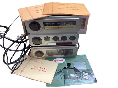 Lot 2267 - Quad 22 control unit, FM tuner and AM tuner with two manuals