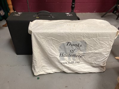 Lot 2143 - Luggage Trucks of Hazelmere two leather motoring suitcases, one with black interior , one cream interior.
