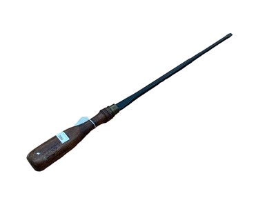 Lot 2593 - Unusually large early 20th century engineers' screw driver with wooden handle, stamped several times S.E.Bird, possibly railway related. 3’1” or 94cm overall length.