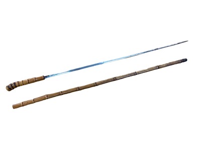Lot 952 - 19th century gentleman’s sword stick, with Congo wood shaft and root handle, metal ferrule. 93cm overall length, blade 68cm.