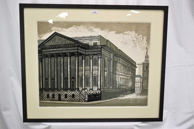Lot 1126 - *Edward Bawden (1903-1989) signed limited edition artists proof linocut - The Mansion House, 33/75, 52cm x 67.5cm, in glazed frame