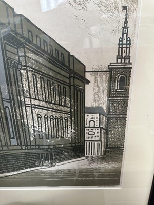 Lot 1126 - *Edward Bawden (1903-1989) signed limited edition artists proof linocut - The Mansion House, 33/75, 52cm x 67.5cm, in glazed frame