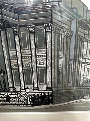 Lot 1126 - *Edward Bawden (1903-1989) signed limited edition artists proof linocut - The Mansion House, 33/75, 52cm x 67.5cm, in glazed frame