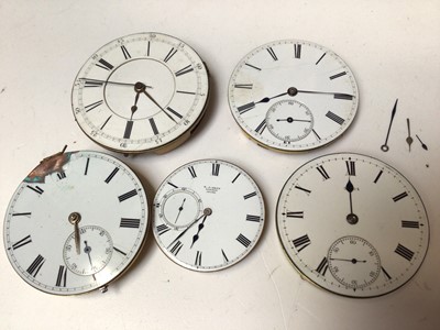 Lot 298 - Five antique pocket watch movements to include Dent of London