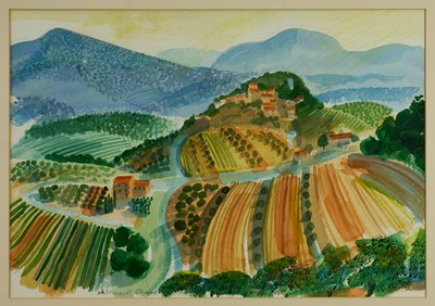 Lot 1040 - *Bernard Cheese (1925-2013) watercolour - Suzette, Provence, signed, 38cm x 54cm, in glazed frame