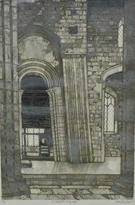 Lot 1058 - *Valerie Thornton (1931-1991) etching and aquatint - St Margaret's King's Lynn, signed and dated '78, 35/50, 58cm x 39cm, in glazed frame