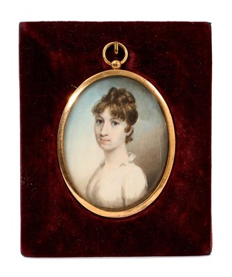 Lot 822 - British School, early 19th century portrait miniature on ivory