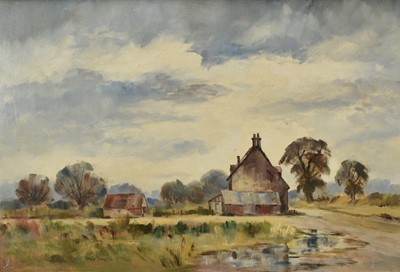 Lot 1067 - Ronald Crampton (1905-1985) oil on board - Snape, signed middle left, titled and dated '65 verso, 51cm x 76cm, framed