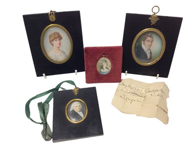 Lot 824 - Gilbert Helene Pommier-Zaborowska (b. 1889) portrait miniature on ivory, three others