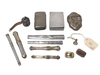 Lot 825 - Vertu items and bijouterie including sterling silver vesta case