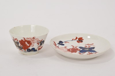 Lot 64 - Bow tea bowl and saucer, painted in Imari style, circa 1755