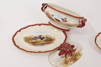Lot 22 - Royal Worcester sauce tureen and cover and stand and a small pair of dishes