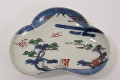 Lot 69 - Japanese porcelain trefoil shaped dish