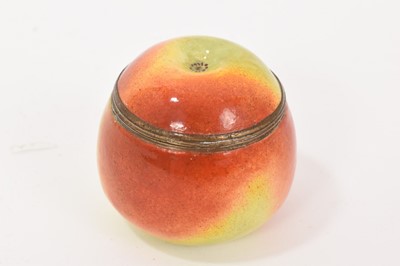Lot 943 - South Staffordshire enamel apple shaped bonbonnière, circa 1770