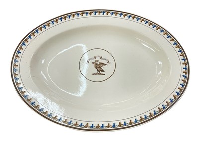 Lot 172 - Wedgwood creamware armorial oval dish