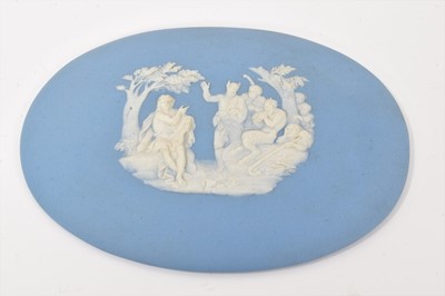 Lot 169 - Wedgwood blue jasper oval plaque