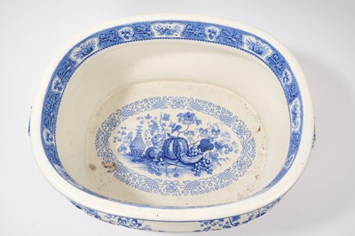 Lot 56 - Wedgwood blue printed two handled footbath