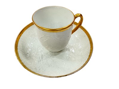 Lot 171 - Wedgwood leaf moulded bone china coffee cup and saucer