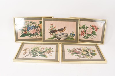 Lot 883 - Set of four Chinese paintings on pith paper