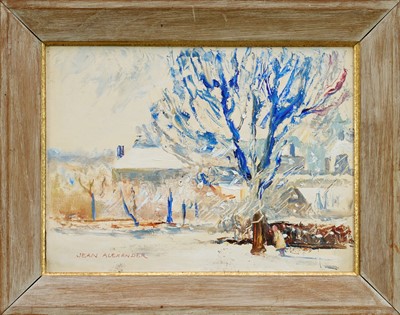 Lot 1269 - Jean Dryden Alexander (1911-1994) oil on canvas - Snow Falling, signed, framed