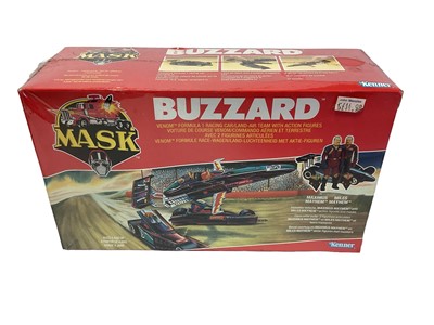 Lot 109 - Kenner Parker (1987) M.A.S.K. Original Series 3 Vehicle Buzzard  VENOM Formula 1 Racing Car/Land-Air Team with action figures Maximus Mayhem & Miles Mayhem, in sealed box (1)