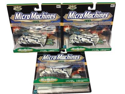 Lot 5 - Hasbro (c2000) Military Micro Machines including Rapid Attack Artic Assault No.97309 (x3) & Desert Destroyer No.97311, on card with bubblepack (4)