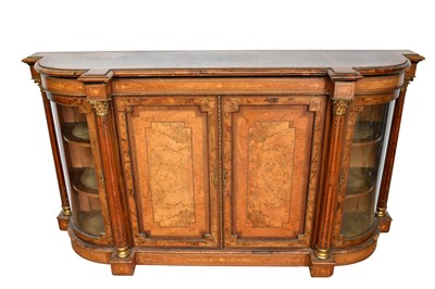 Lot 1454 - Fine quality Victorian inlaid burr walnut veneered and ormolu mounted credenza
