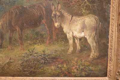 Lot 1220 - Edward Smythe (1810-1899) oil on canvas - Woodland Campfire with a Pony and Dockey looking on, signed, 51cm x 76.5cm, in gilt frame