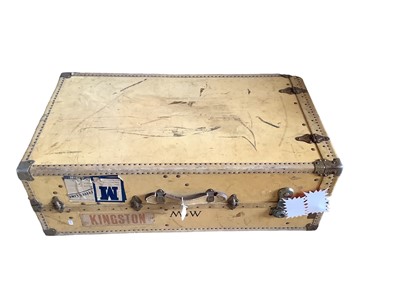 Lot 1214 - Vintage travelling trunk and a suitcase (2)