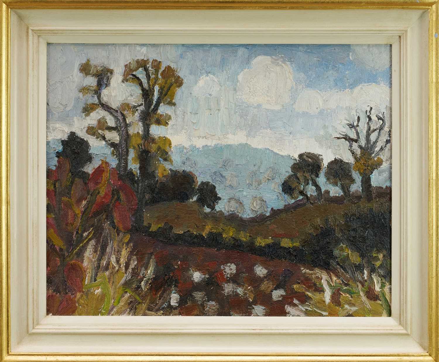Lot 1092 - *Lucy Harwood (1893-1972) oil on canvas - Autumn Landscape