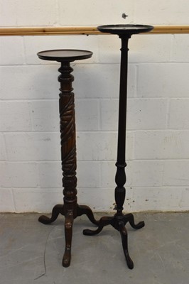 Lot 1436 - Two antique mahogany torchères