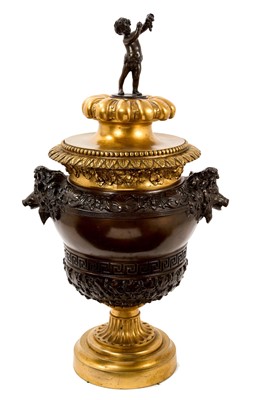 Lot 894 - Bronze and ormolu niche urn
