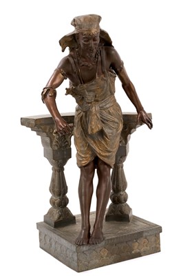 Lot 896 - Louis Hottot (1829-1905): late 19th / early 20th century cold-painted Orientalist spelter figure
