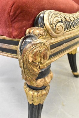Lot 1435 - Good quality Regency ebonised side chair