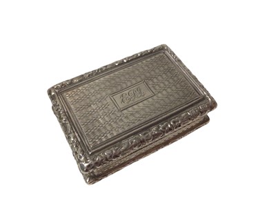 Lot 308 - George IV silver vinaigrette of rectangular form, with engine turned decoration