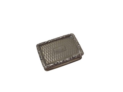 Lot 311 - Victorian silver vinaigrette of rectangular form, with engine turned decoration