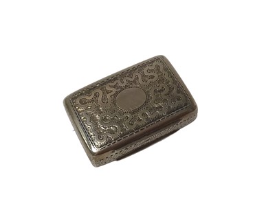 Lot 312 - William IV silver vinaigrette of portmanteau form, with engraved decoration