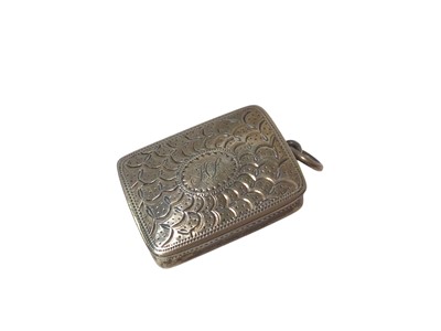 Lot 313 - George IV silver vinaigrette of rectangular form, with suspension ring