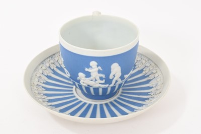 Lot 196 - Wedgwood blue jasper dip teacup and saucer, circa 1790