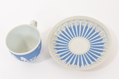 Lot 196 - Wedgwood blue jasper dip teacup and saucer, circa 1790