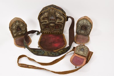 Lot 946 - Collection of four Tibetan Buddhist travelling shrines