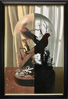 Lot 1316 - A. Lincoln Taber (Contemporary) oil on canvas - Night and Day (Parrots), signed and dated ‘03 verso, 93cm x 61cm, framed