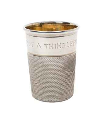 Lot 412 - Silver thimble shaped tot cup